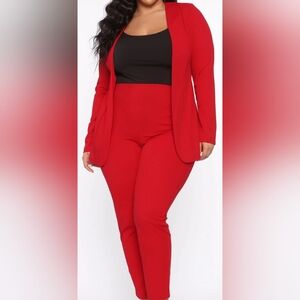 Fashion Nova Red Pantsuit